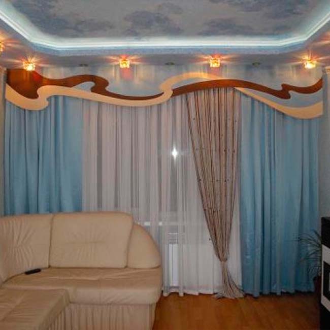Дизайн штор гостиной