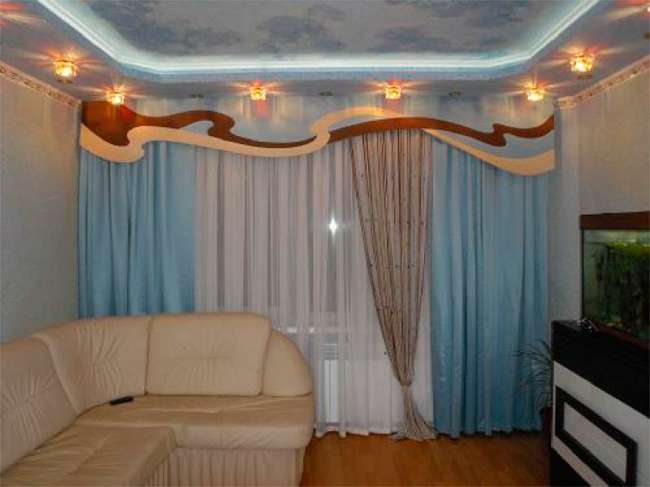 Дизайн штор гостиной 1